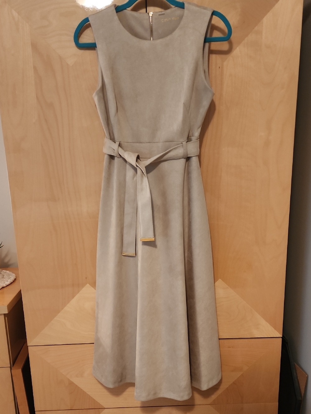 Calvin Klein Faux Suede Dress Sz 6 - Picture 2 of 16